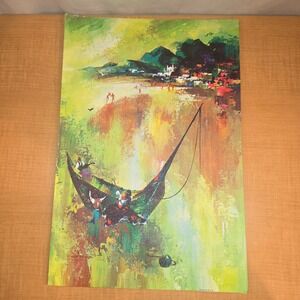 Majorca, Spain‎ on yellow picture painting canvas abstract art 16x11 placemat